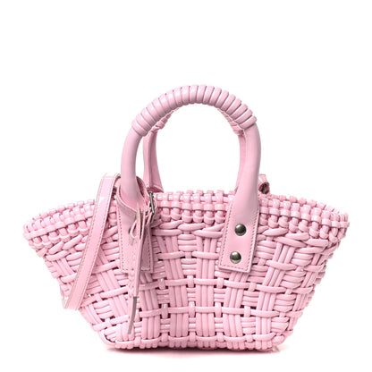 Balenciaga Faux Calfskin Braided Varnished XXS Bistro Basket Candy Pink 1 of 10
