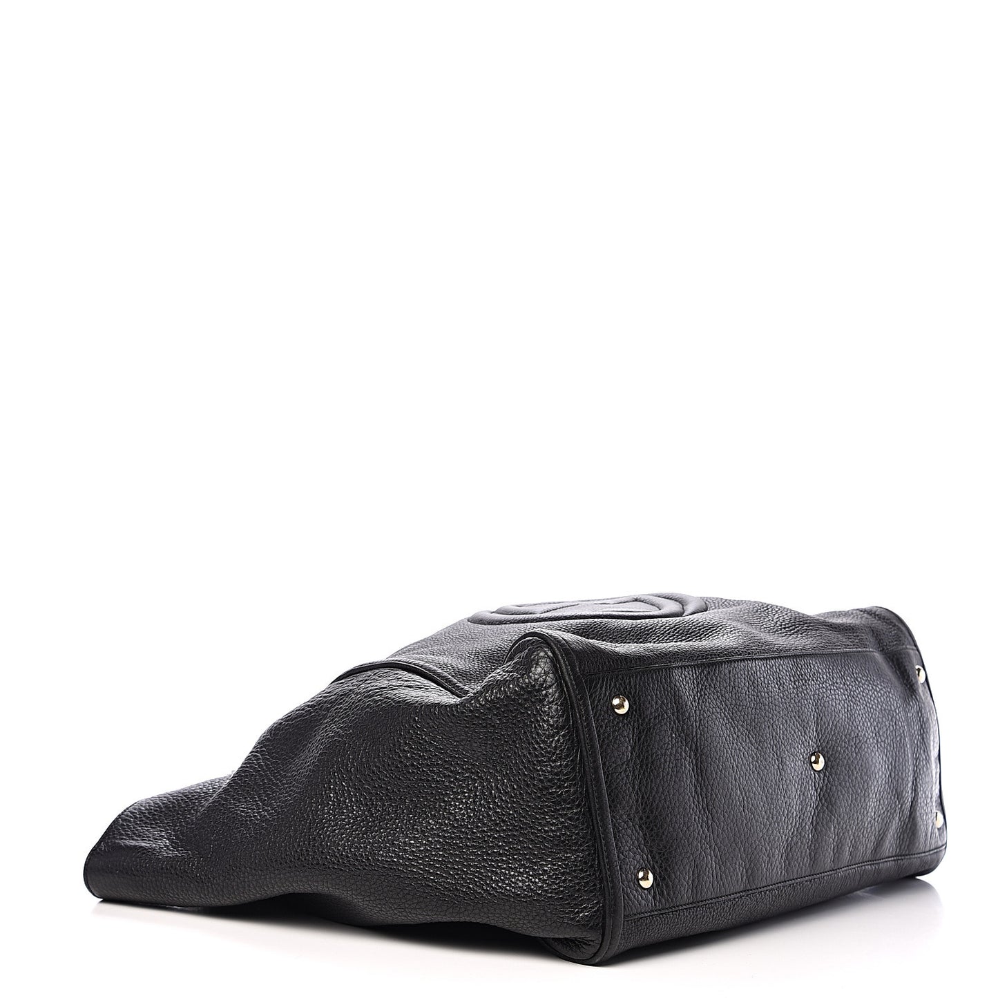 Pebbled Calfskin Large Soho Shoulder Bag Black