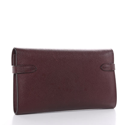 Hermes Epsom Kelly Longue Wallet Bordeaux 3 of 14