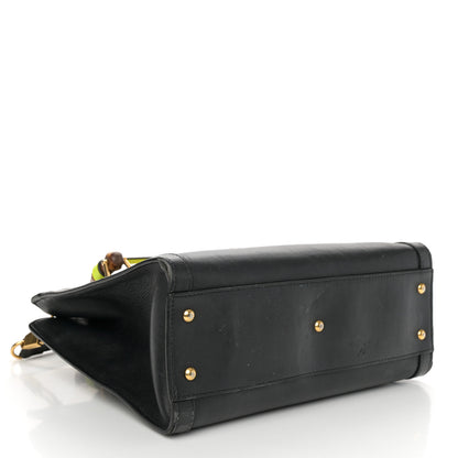 Gucci Calfskin Small Diana Tote Bag Black Yellow Fluo 4 of 14