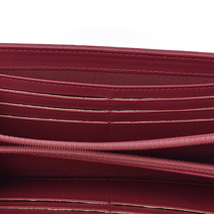 Chanel Lambskin Embossed Camellia Large Gusset Flap Wallet Pink 15 of 17