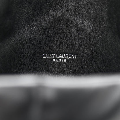 Saint Laurent Lambskin Quilted Small Loulou Puffer Monogram Chain Satchel Black 7 of 11