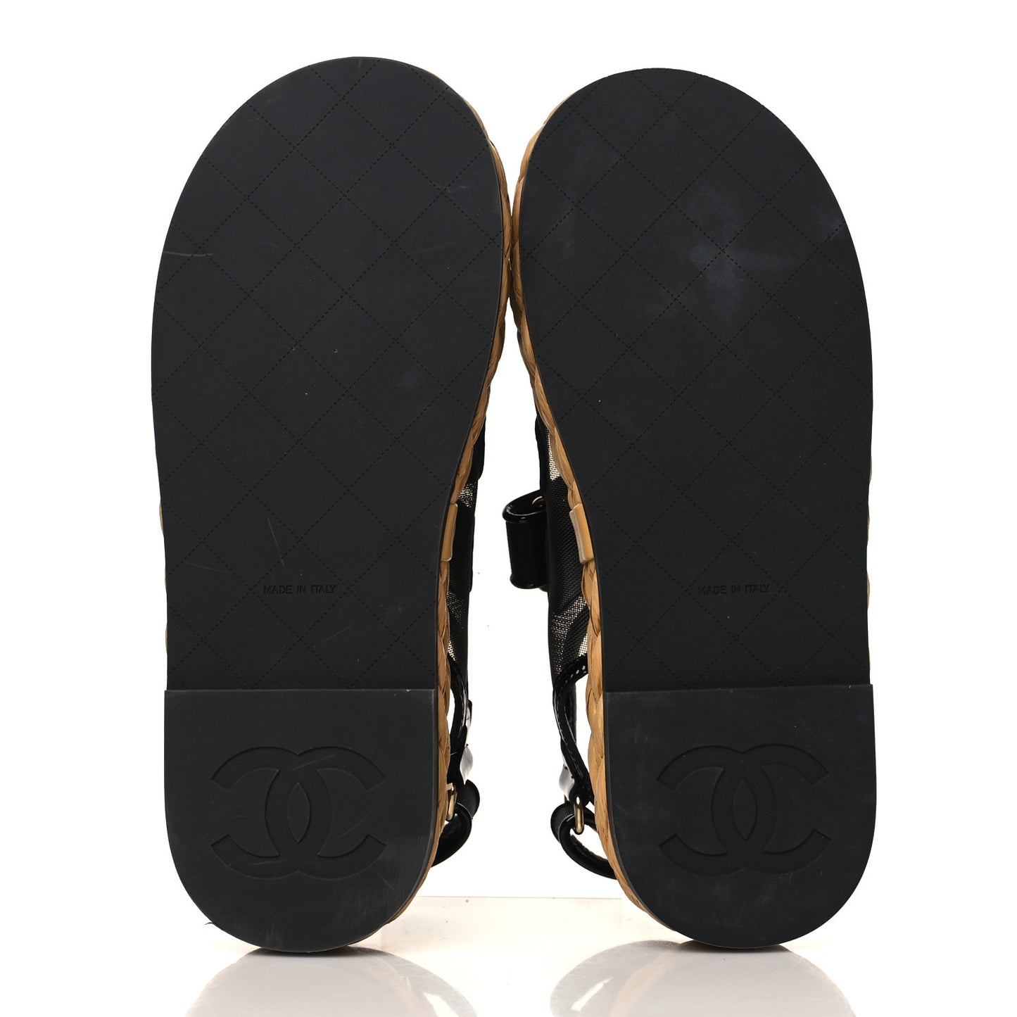 Mesh Patent Calfskin Velcro Dad Sandals 37 Black
