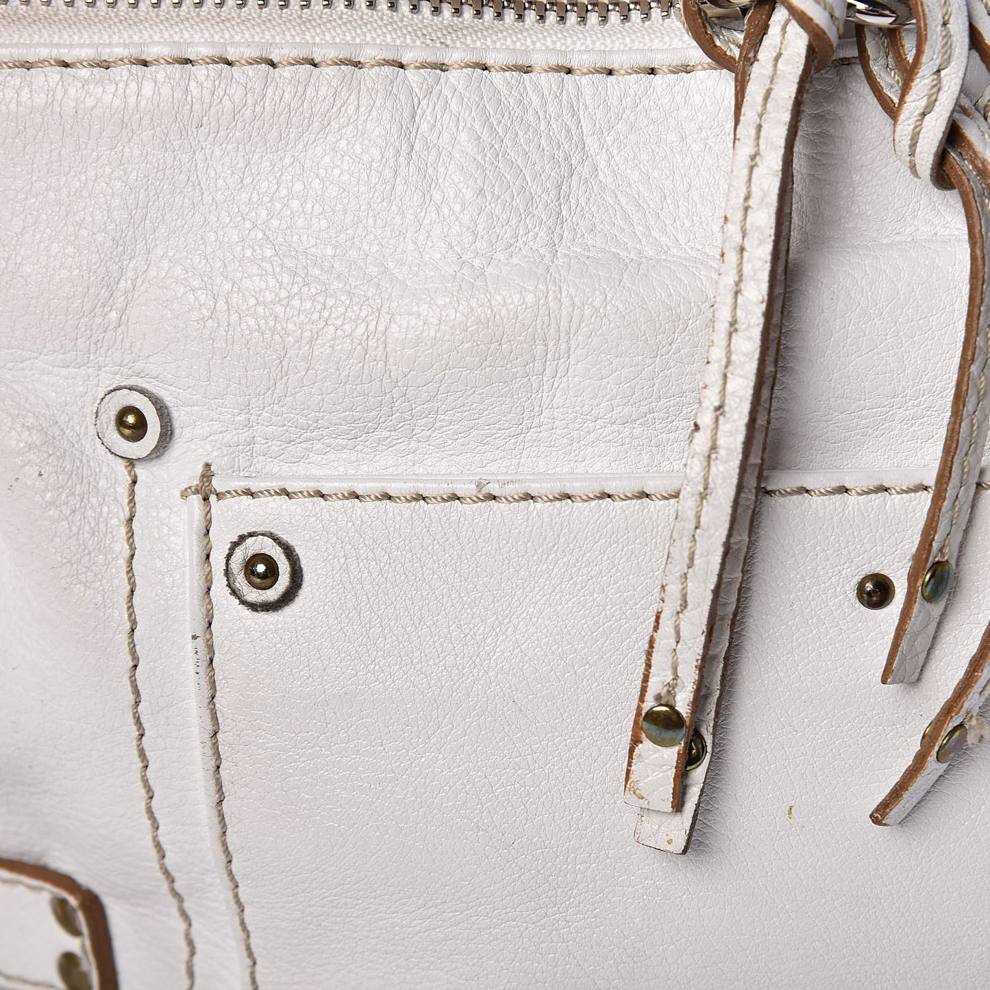Calfskin Paddington Hobo White