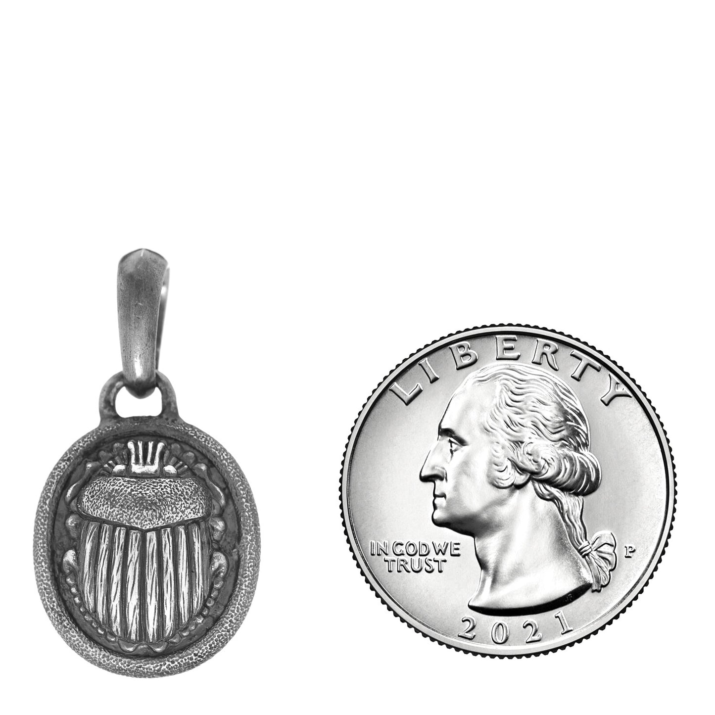 Sterling Silver Petrvs Scarab Amulet Enhancer Pendant