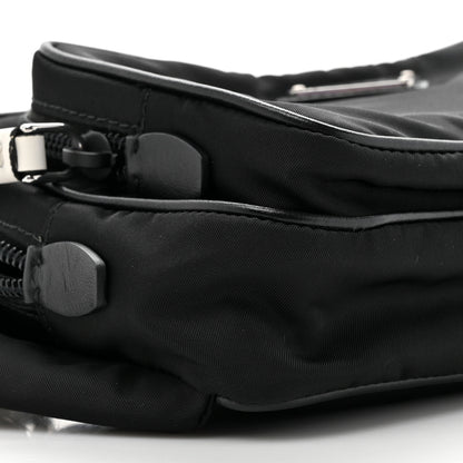 Prada Tessuto Nylon Studded Belt Bag Black White 9 of 9
