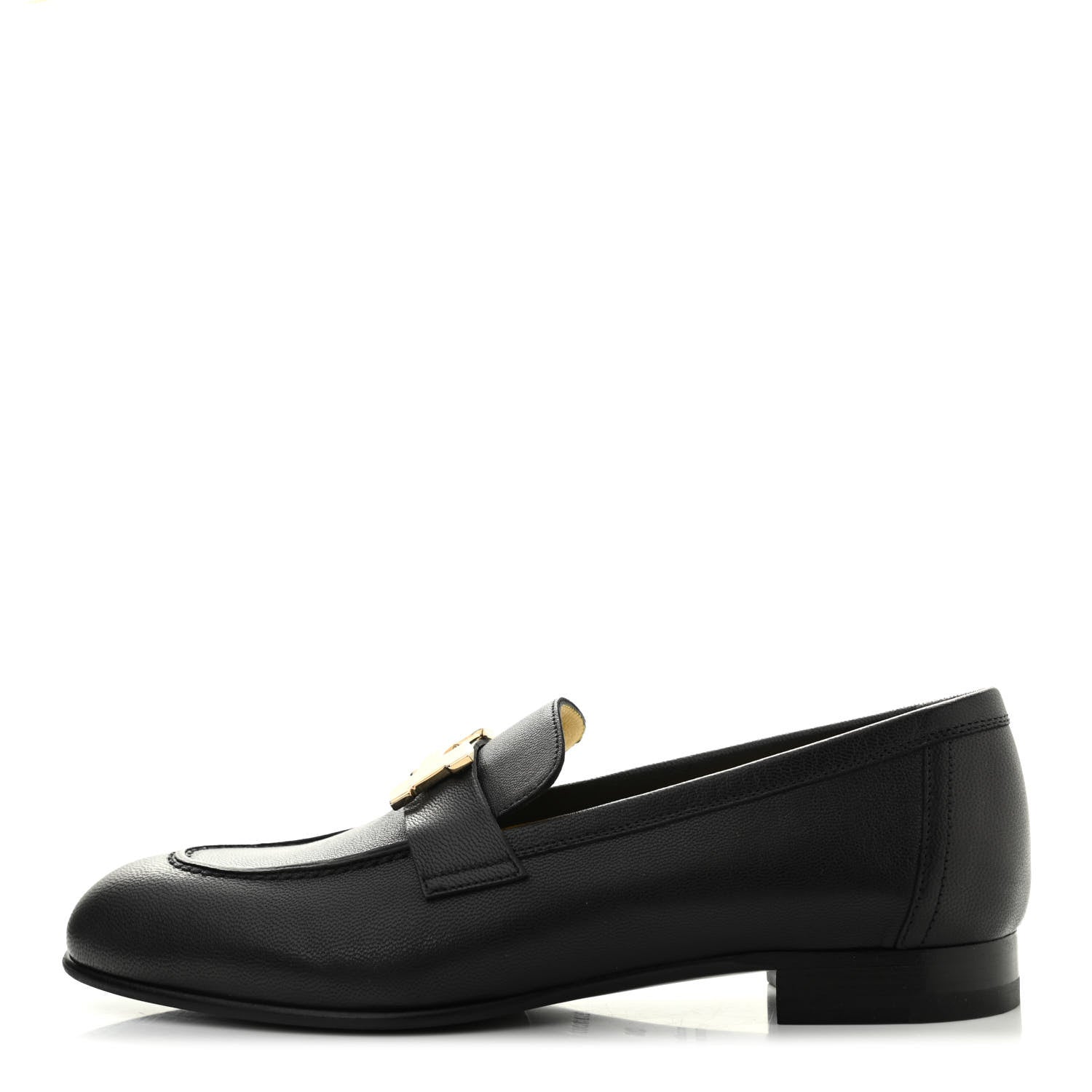 Hermes Goatskin Womens Paris Loafers 36 Black 2 of 16