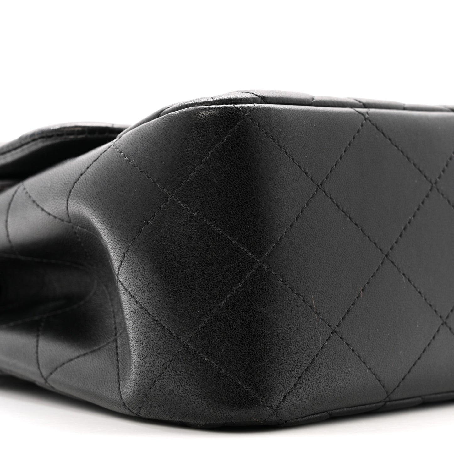 Lambskin Quilted Jumbo Double Flap Black