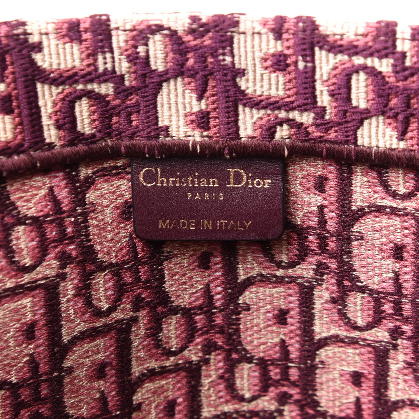 Oblique Large Book Tote Burgundy Multicolor