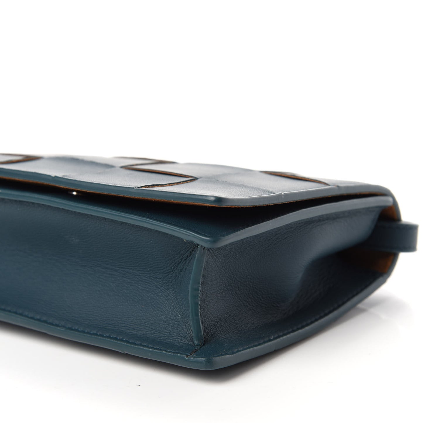 Lambskin Maxi Intrecciato Mini Cassette Crossbody Bag Petrol Blue