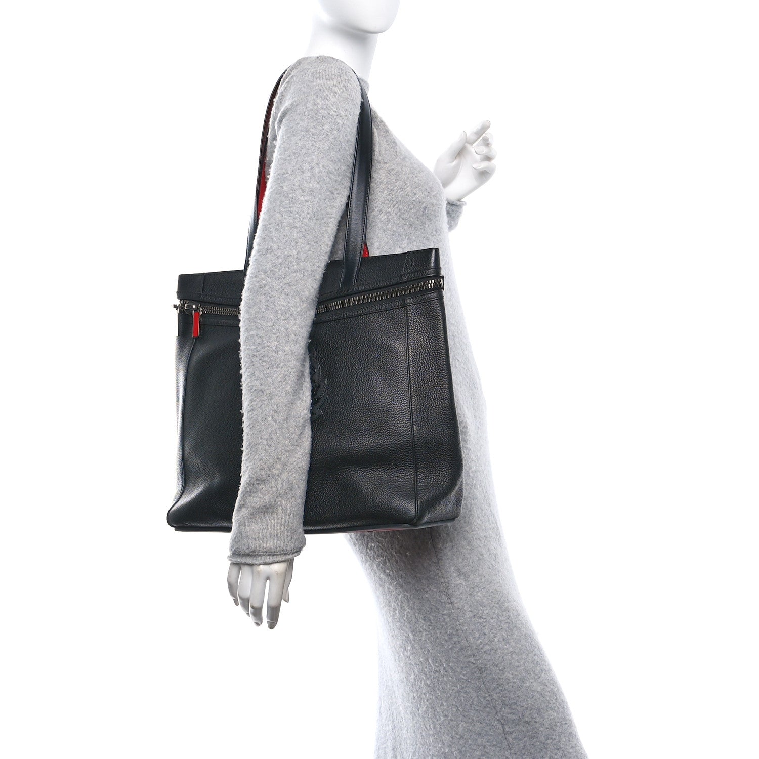 Christian Louboutin Empire Calfskin Studded Cabado Backpack Tote Black 2 of 9