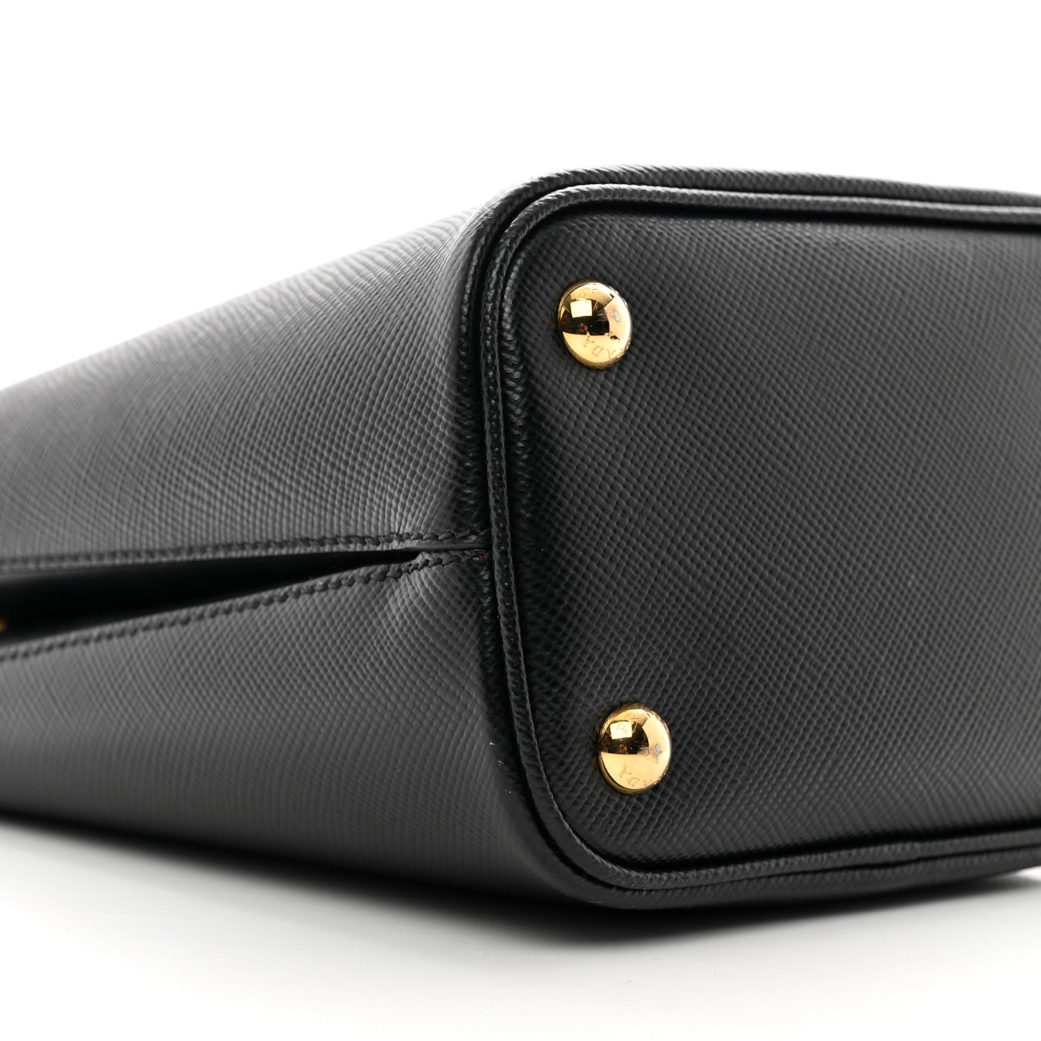 Prada Saffiano Cuir Small Panier Bucket Bag Black Fuoco 8 of 9