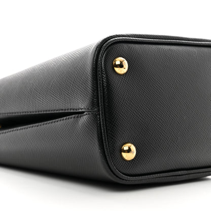 Prada Saffiano Cuir Small Panier Bucket Bag Black Fuoco 8 of 9