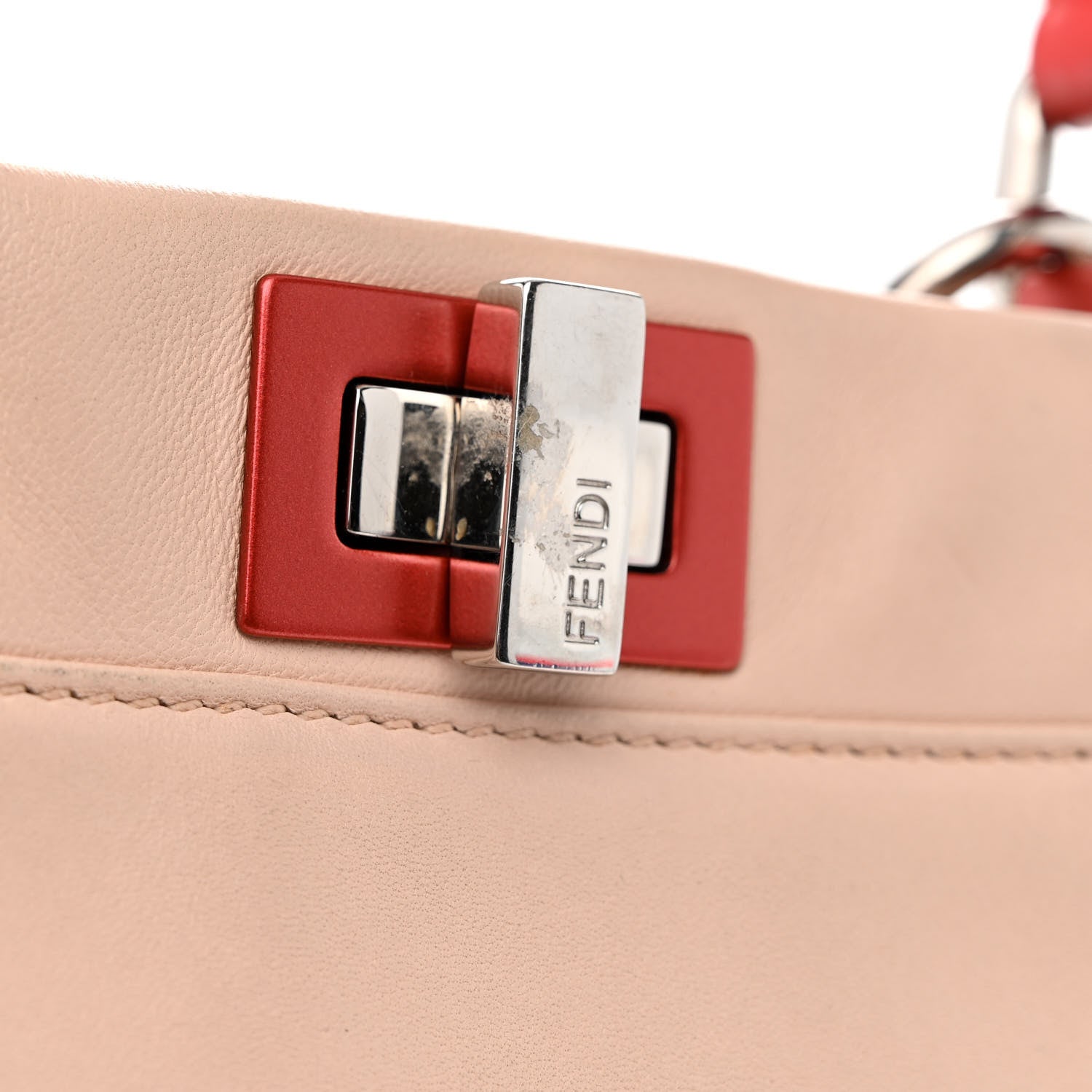 Fendi Nappa Colorblock Mini Peekaboo Iconic Satchel Plaster Sunflower Papavero 11 of 11