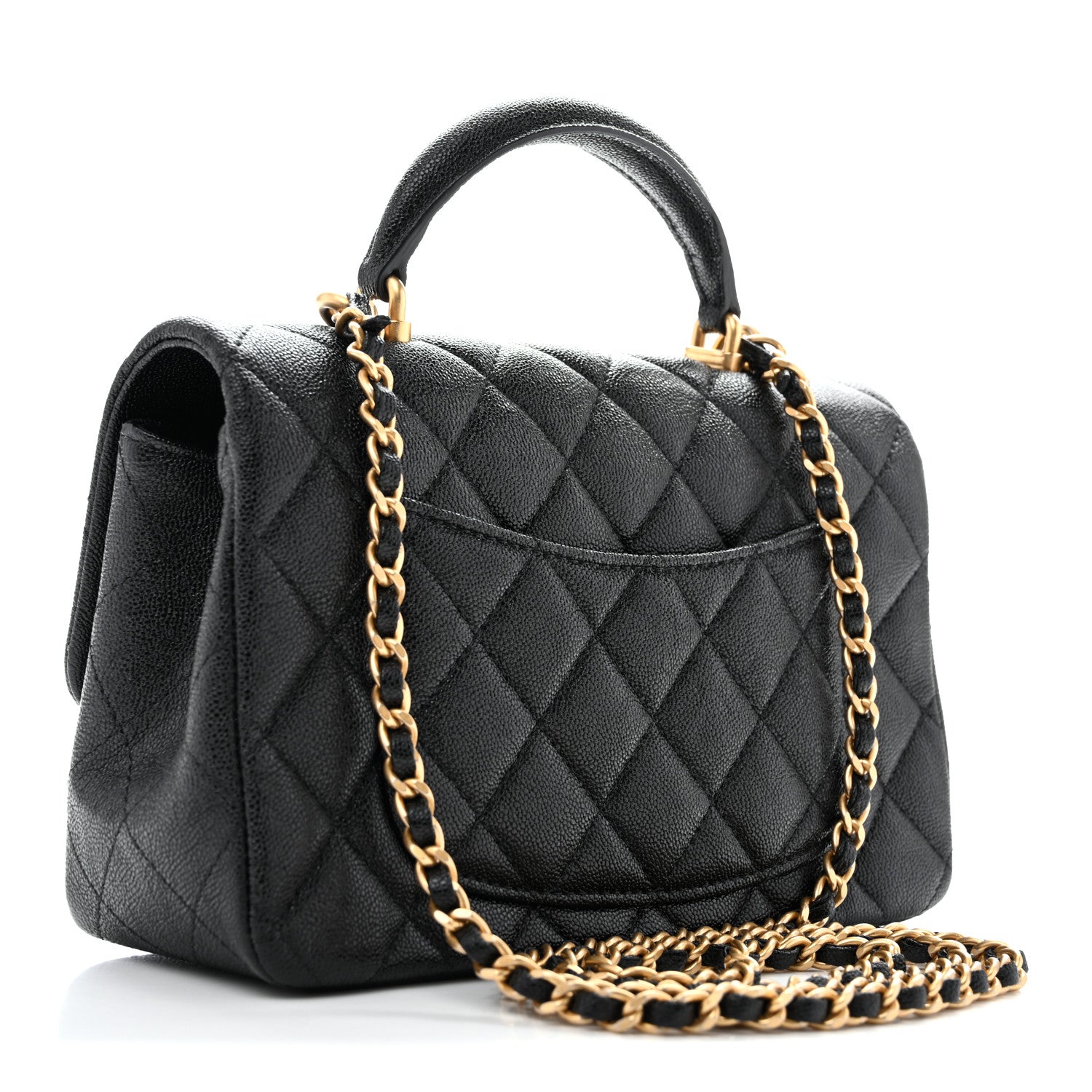 Chanel Caviar Quilted Mini Top Handle Rectangular Flap Black 3 of 12