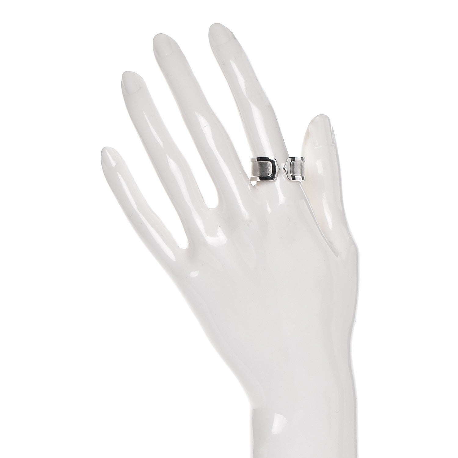 Cartier 18K White Gold 10mm Logo De Ring 60 9.5 2 of 4