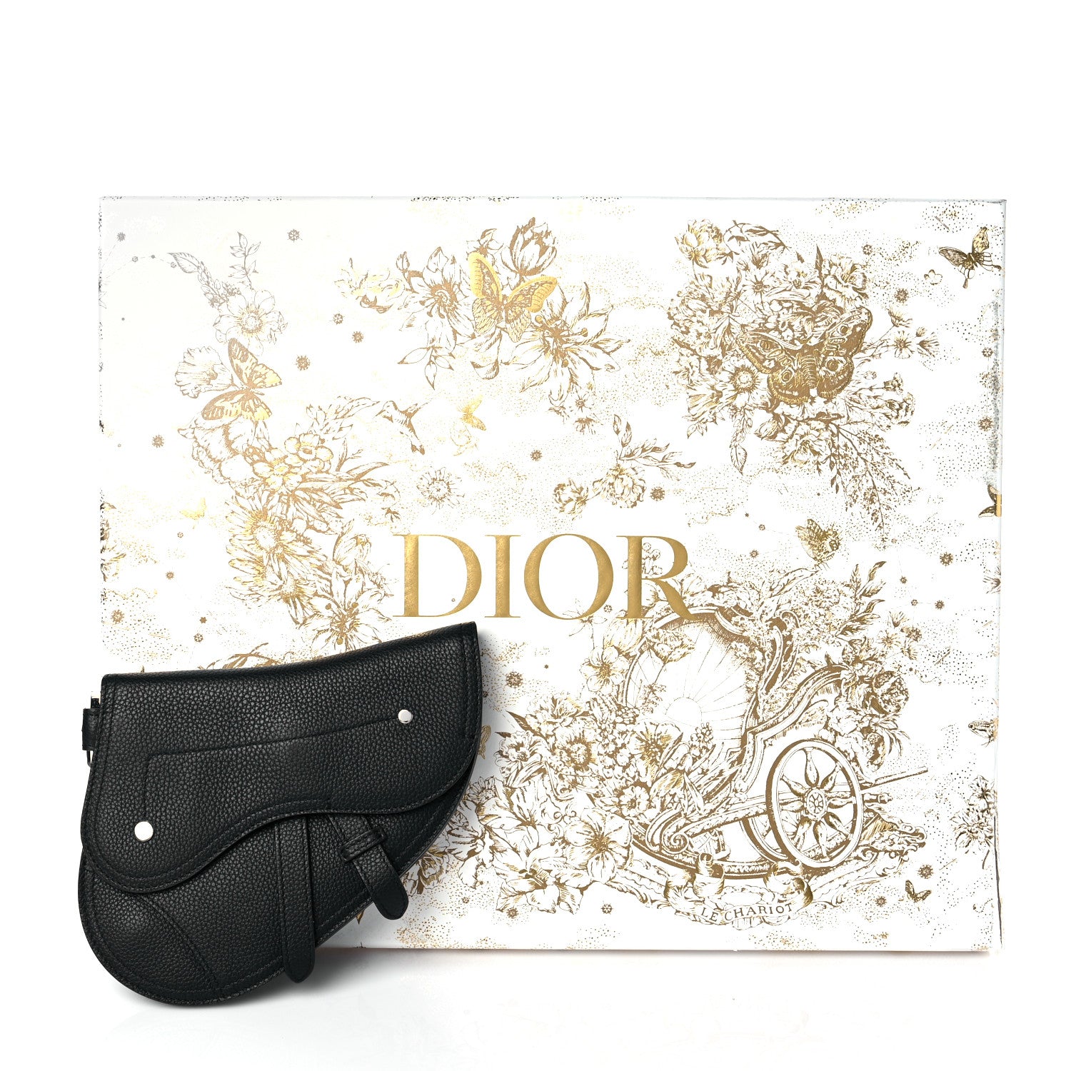 Christian Dior Grained Calfskin Saddle Pouch Belt Bag Black 10 of 10
