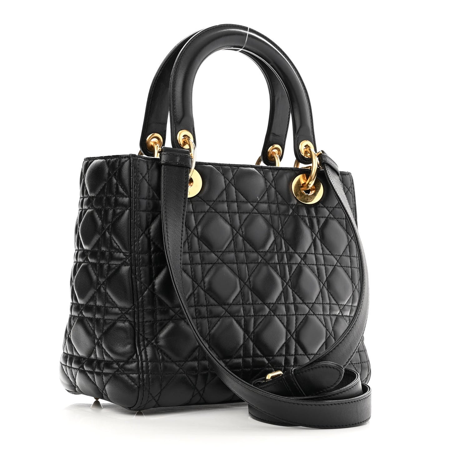 Lambskin Cannage Medium Lady Dior Black