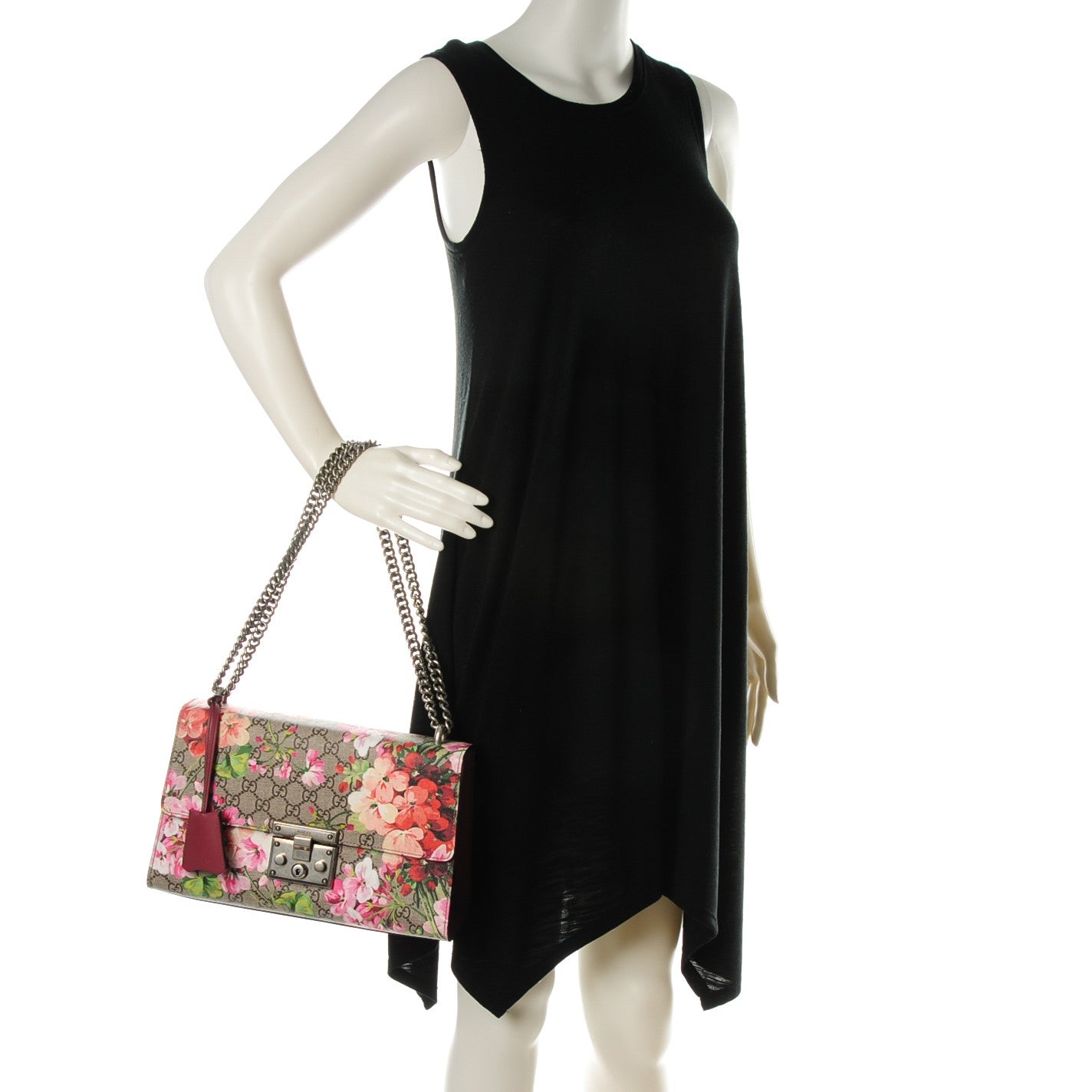 Gucci GG Supreme Monogram Blooms Medium Padlock Shoulder Bag Beige Multicolor Dry Rose 2 of 7