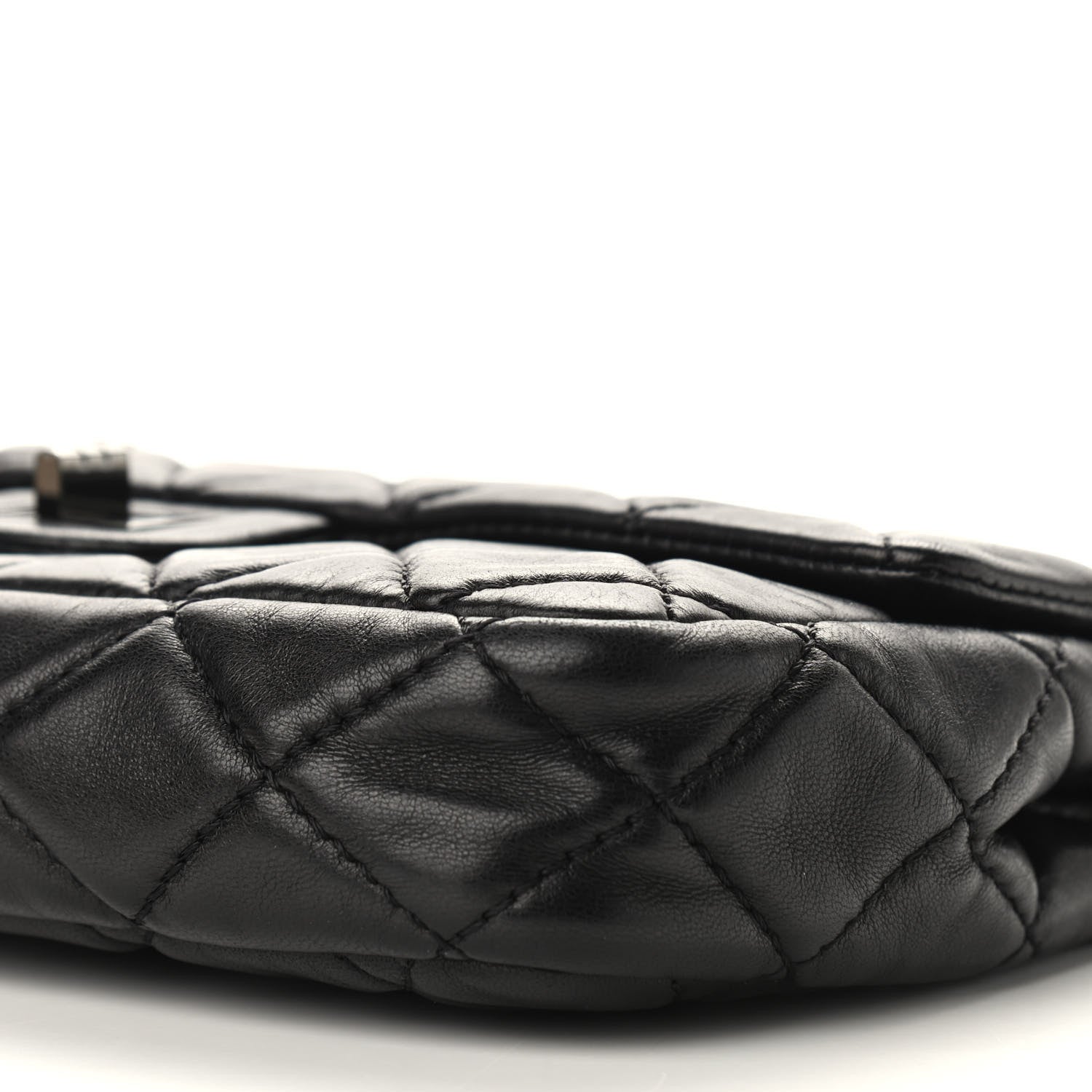 Chanel Lambskin Quilted Medium Roll Reissue Clutch Black 10 of 10