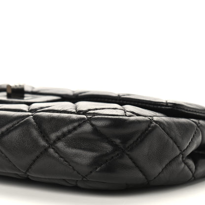 Chanel Lambskin Quilted Medium Roll Reissue Clutch Black 10 of 10