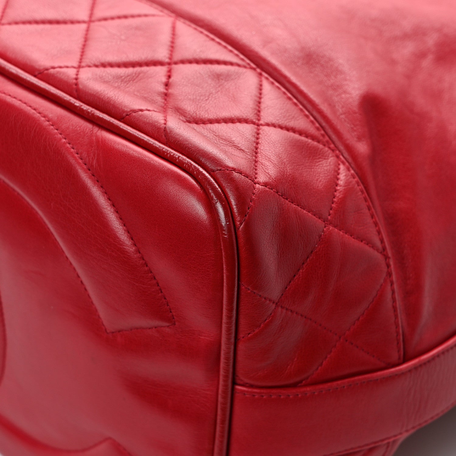 Chanel Lambskin CC Drawstring Shoulder Bag Red 13 of 13