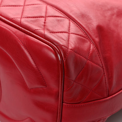 Chanel Lambskin CC Drawstring Shoulder Bag Red 13 of 13