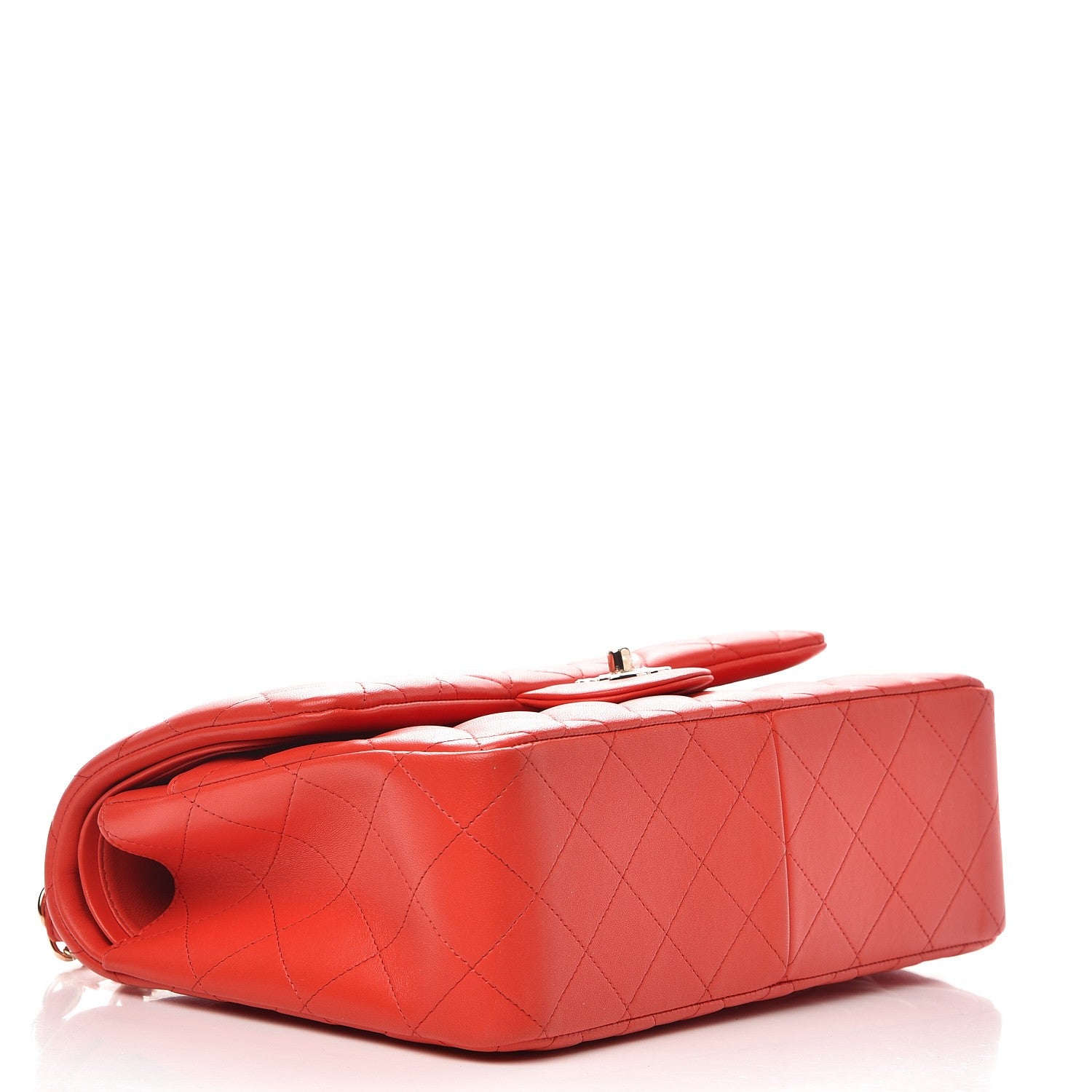 Chanel Lambskin Quilted Jumbo Double Flap Red 5 of 8