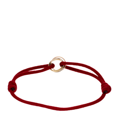 Cartier 18K Pink Yellow White Gold Trinity Cord Bracelet Red 2 of 4