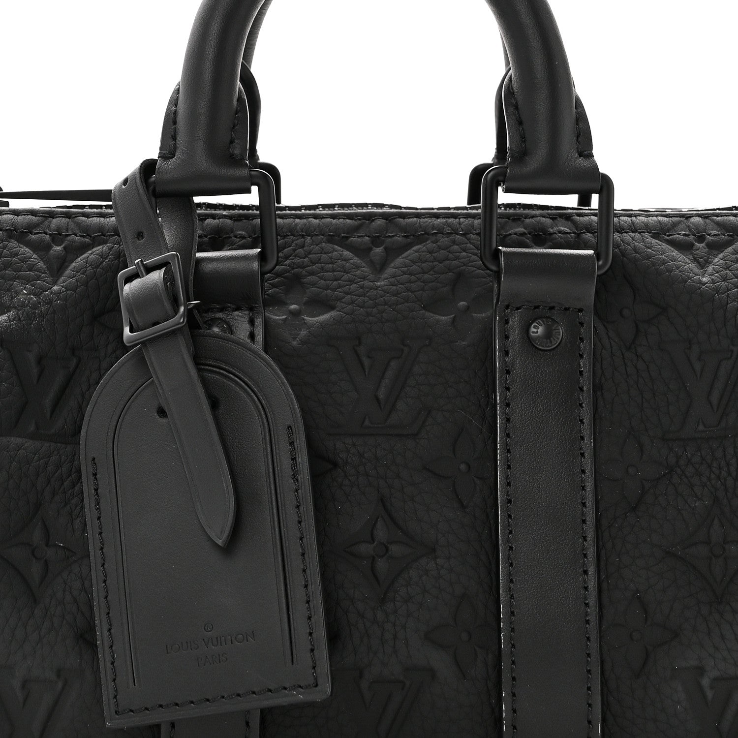 Louis Vuitton Monogram Taurillon Keepall Bandouliere 25 Black 6 of 10