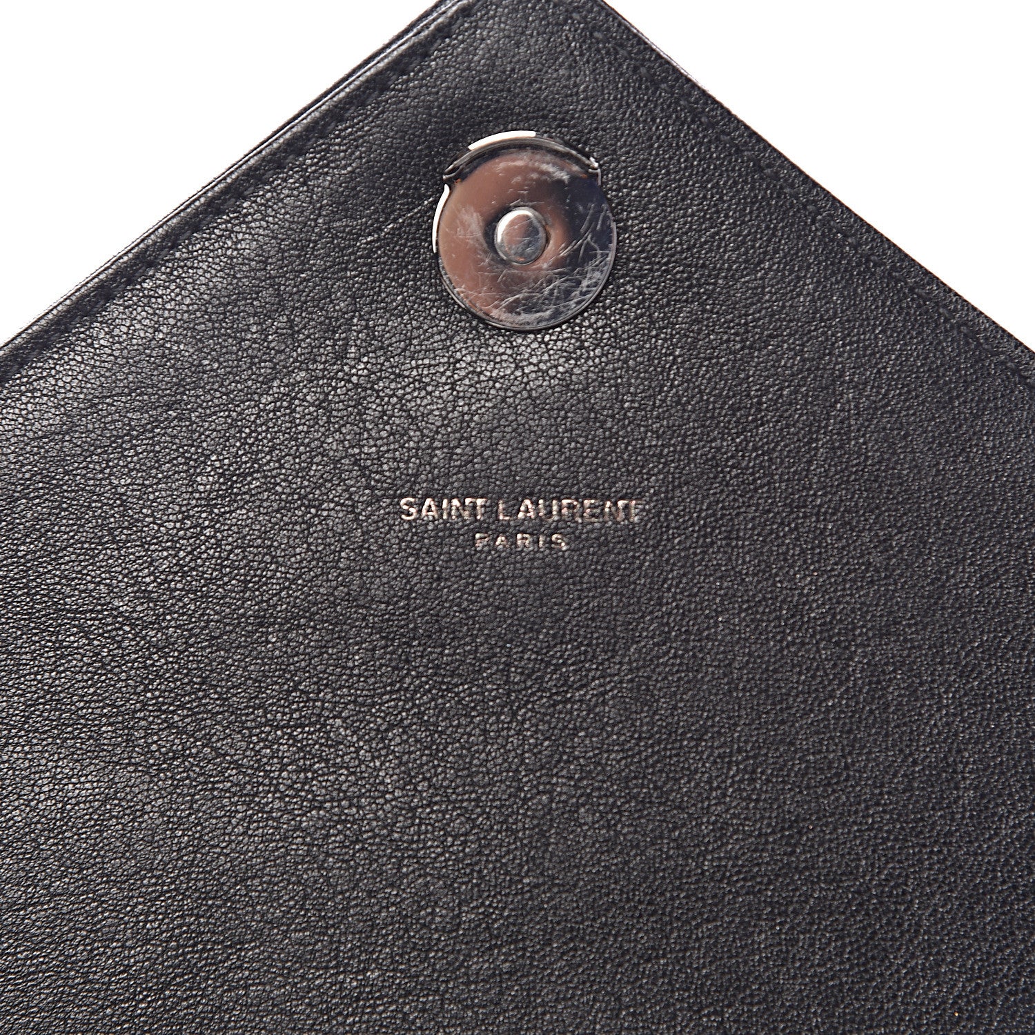 Saint Laurent Calfskin Mixed Matelasse Triquilt Large Monogram Satchel Black 6 of 10