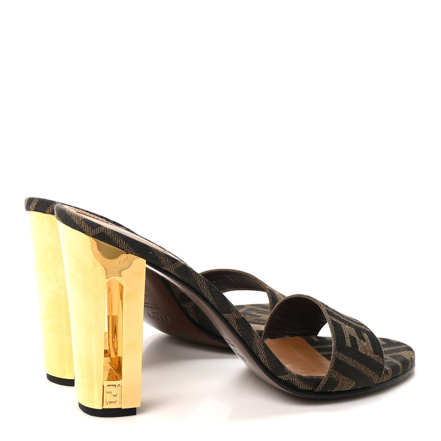 Fabric Jacquard FF Delfina Sandals 41 Tobacco Moro