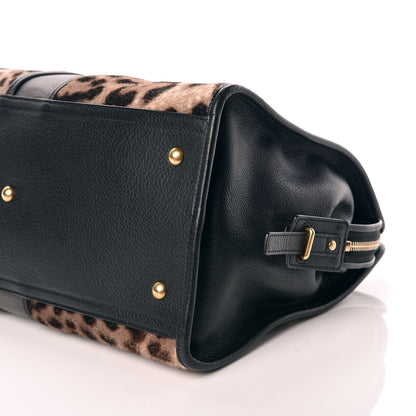 Saint Laurent Pony Hair Calfskin Leopard Print Medium Cabas Chyc Black 6 of 10