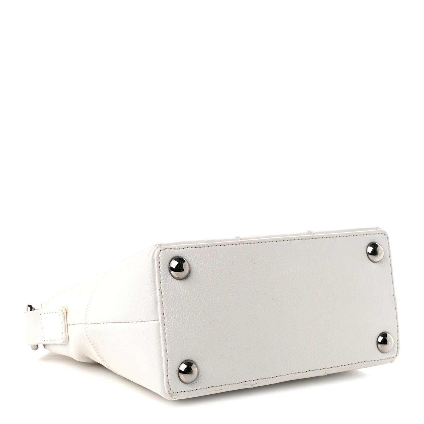 Caviar Square Stitched Bag White