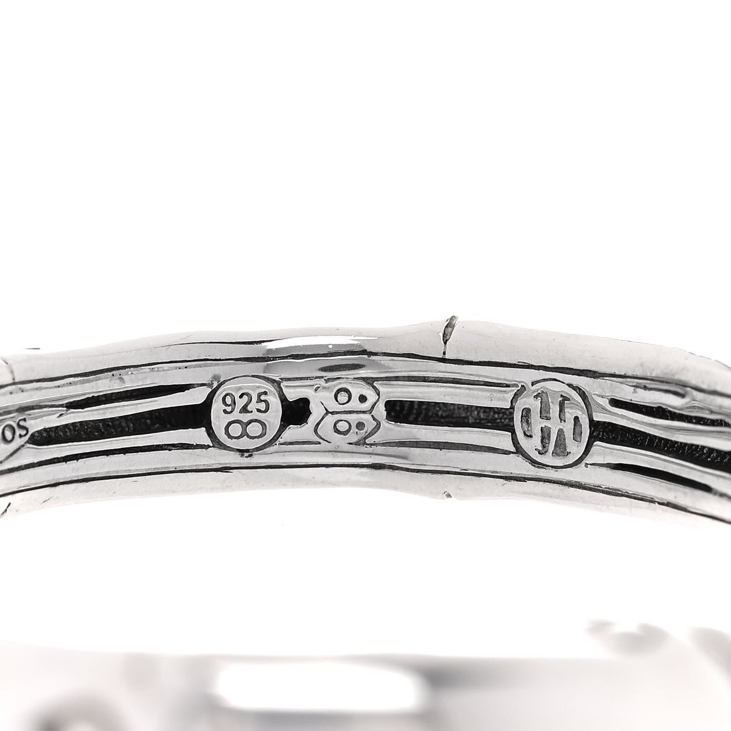 John Hardy Sterling Silver White Sapphire Bamboo Kick Cuff Bracelet 5 of 5