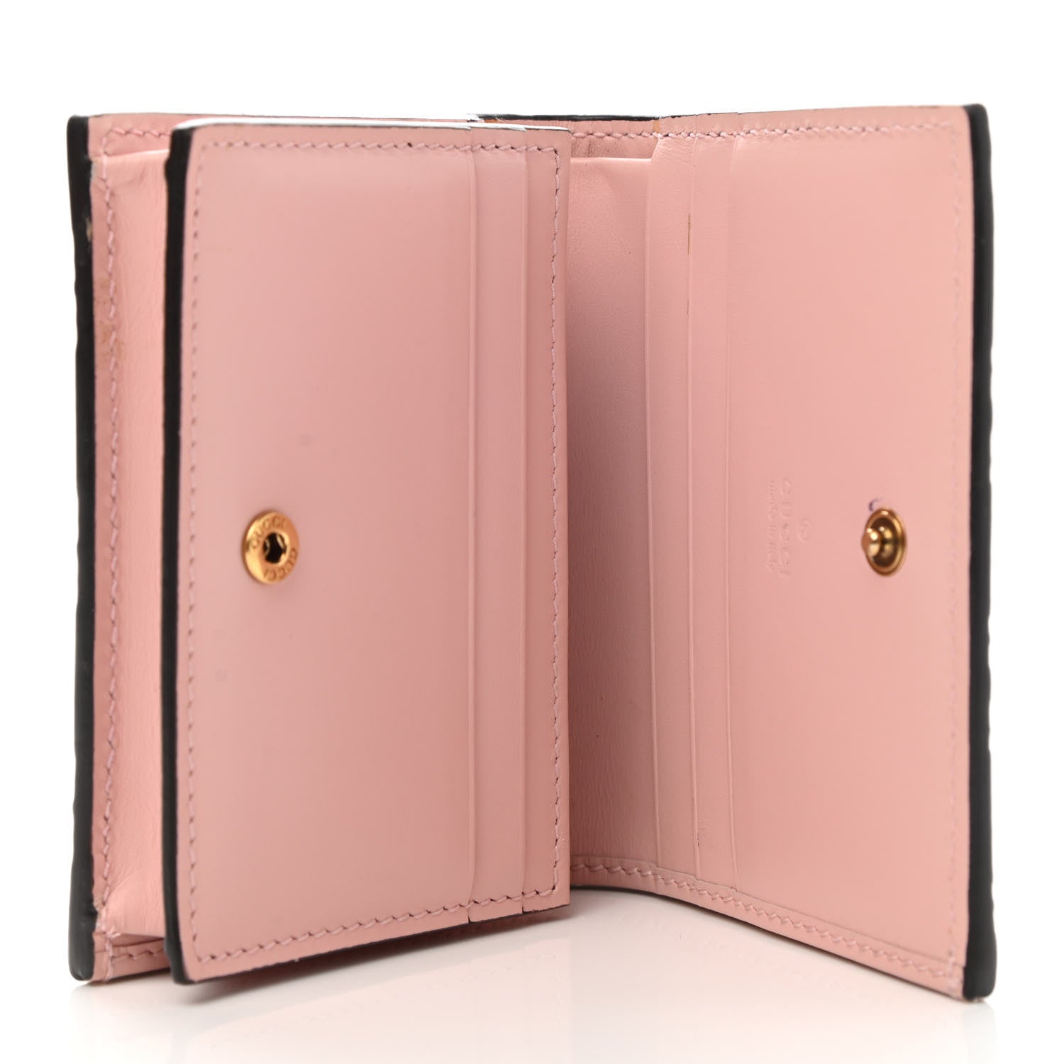 Gucci Guccissima Signature Crystal Cat Card Case Wallet Light Candy Pink 5 of 10