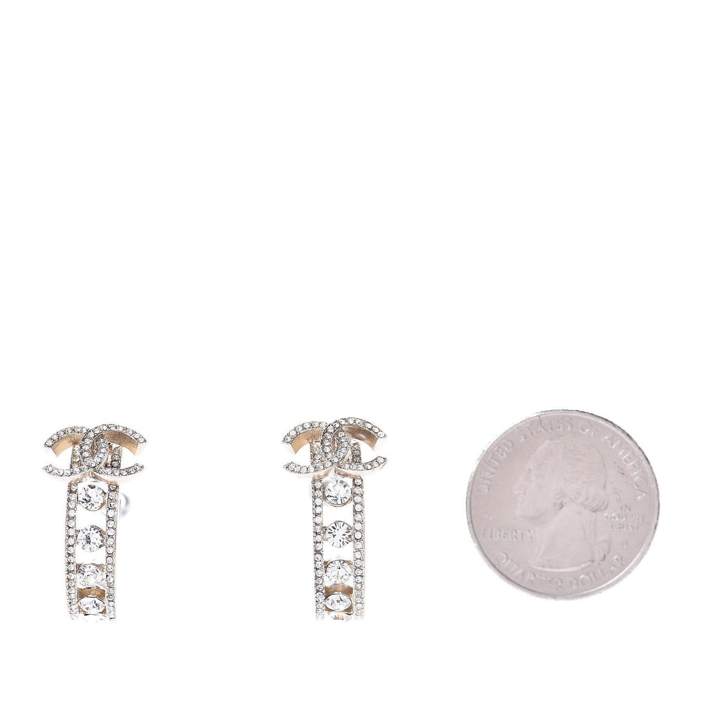 Crystal Blossom CC Hoop Earrings Gold