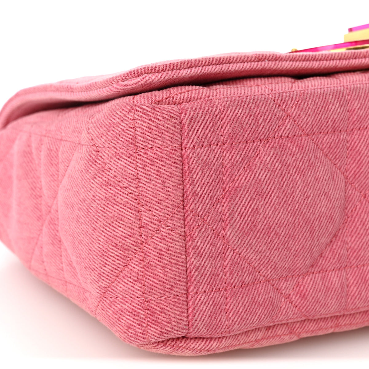 Denim Macrocannage Medium Caro Bag Fuchsia Multicolor