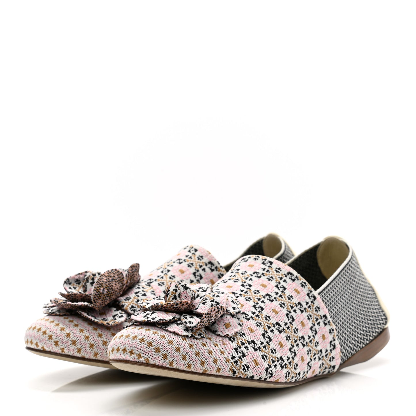 Grosgrain Camellia Mocassin Loafers 40 Multicolor