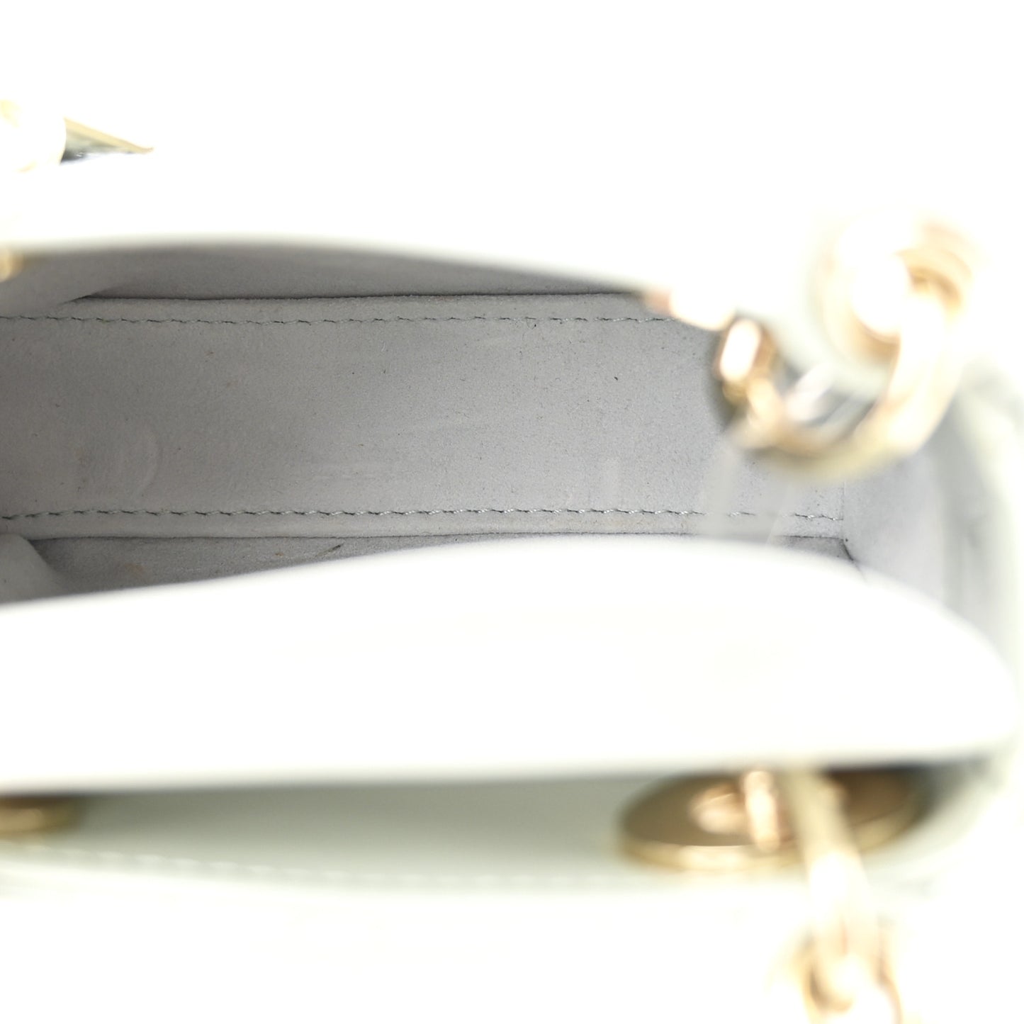 Patent Cannage Micro Lady Dior Light Blue