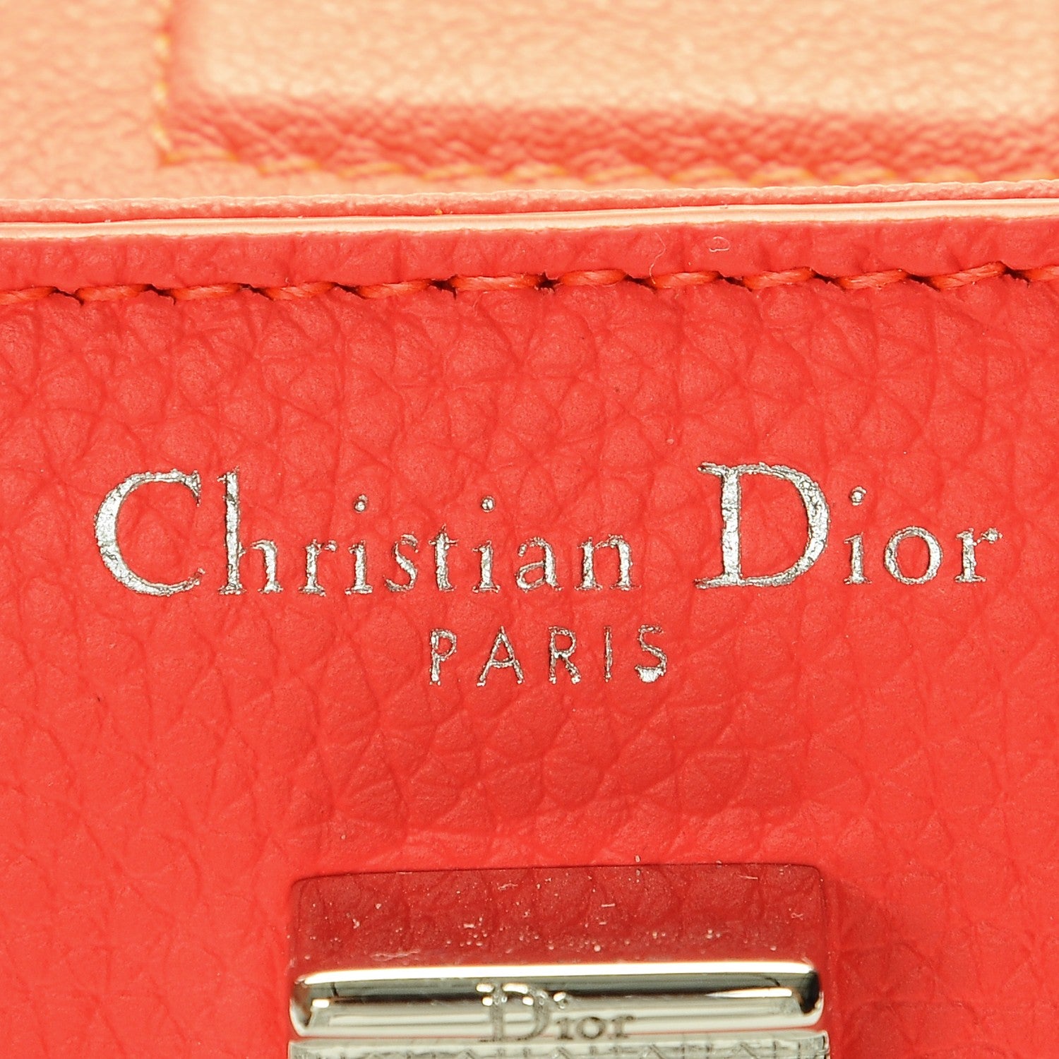 Christian Dior Grained Calfskin Mini Diorever Flap Fluorescent Goji Pink 6 of 7