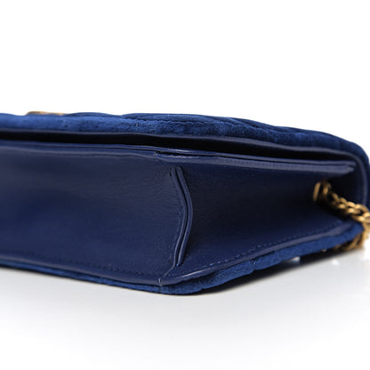 Gucci Velvet Matelasse GG Marmont Mini Bag Cobalt Blue 7 of 9