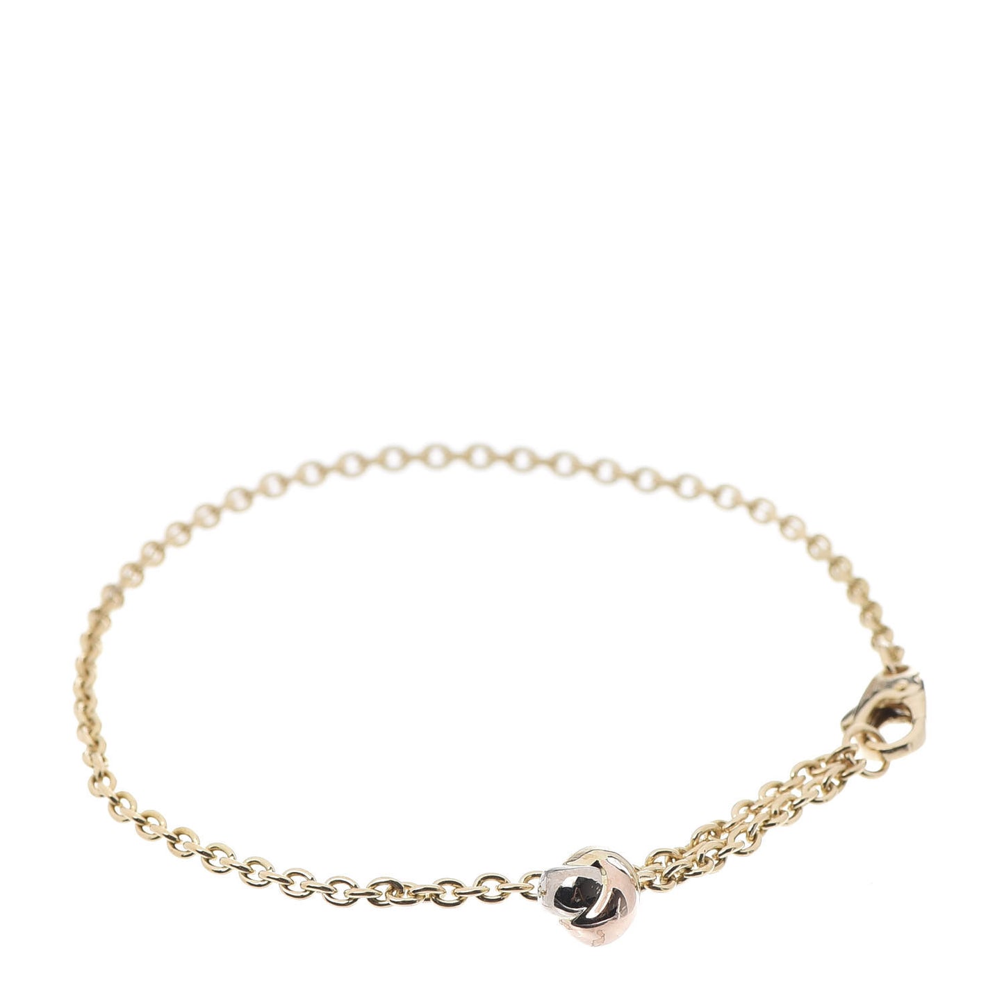 18K Yellow White Pink Gold Trinity Ball Bracelet