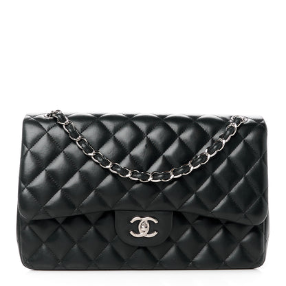 Chanel Lambskin Quilted Jumbo Double Flap Black 1 of 11