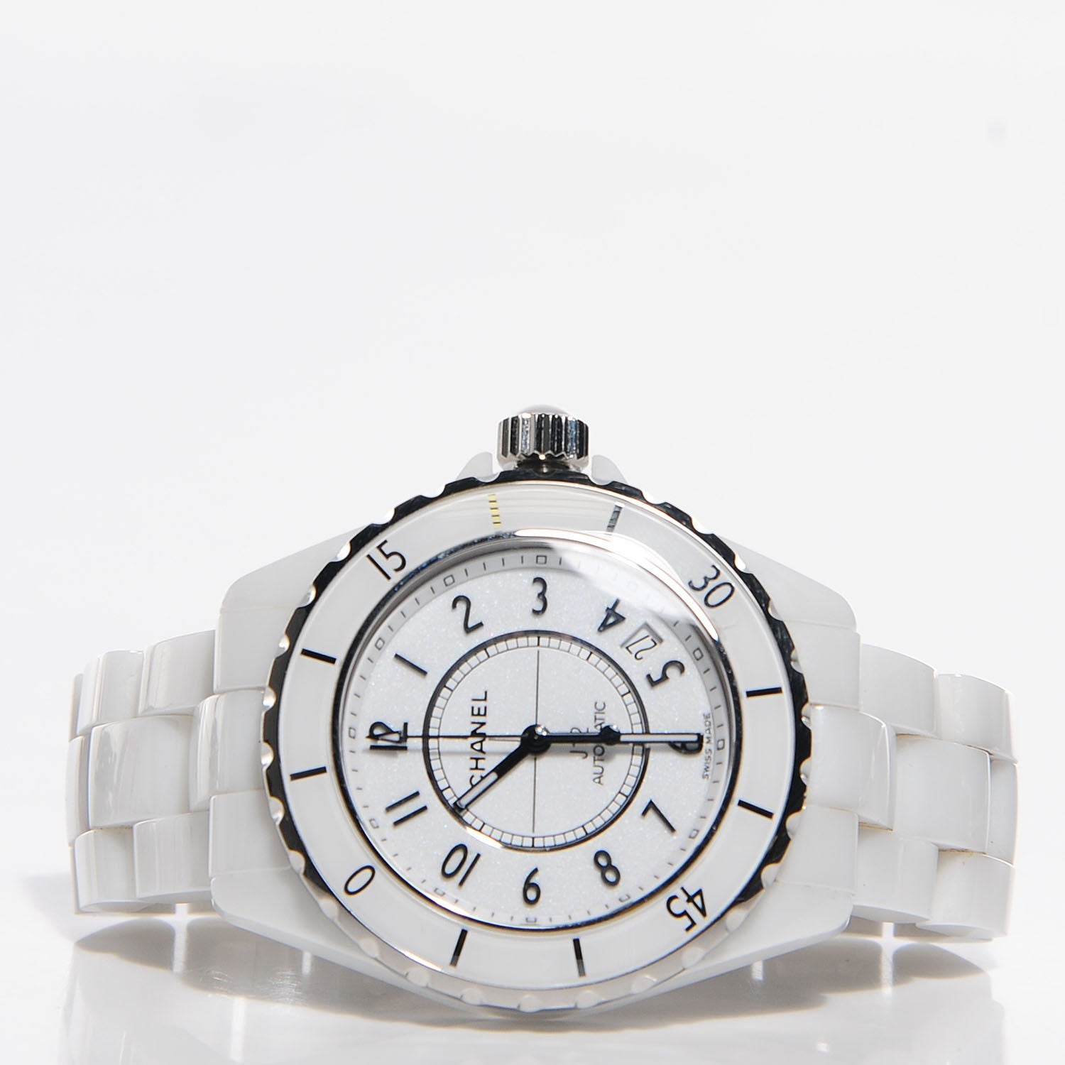 Chanel Stainless Steel Ceramic 38mm J12 Automatic Watch White 2 of 7