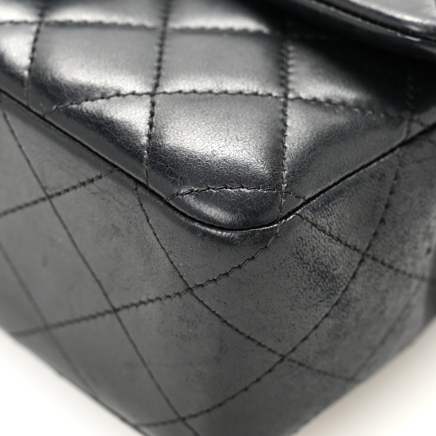 Lambskin Quilted Mini Rectangular Flap Black