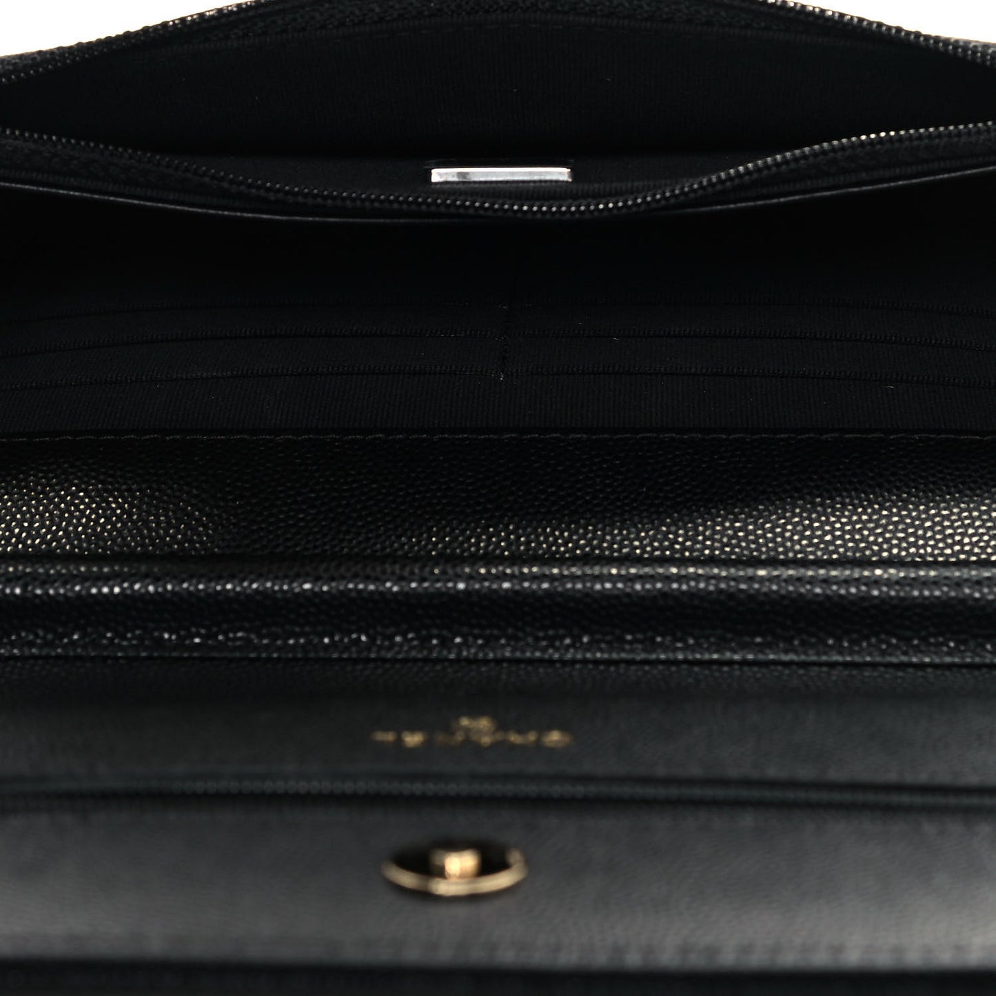 Caviar Quilted Wallet With Charms On Chain WOC Black