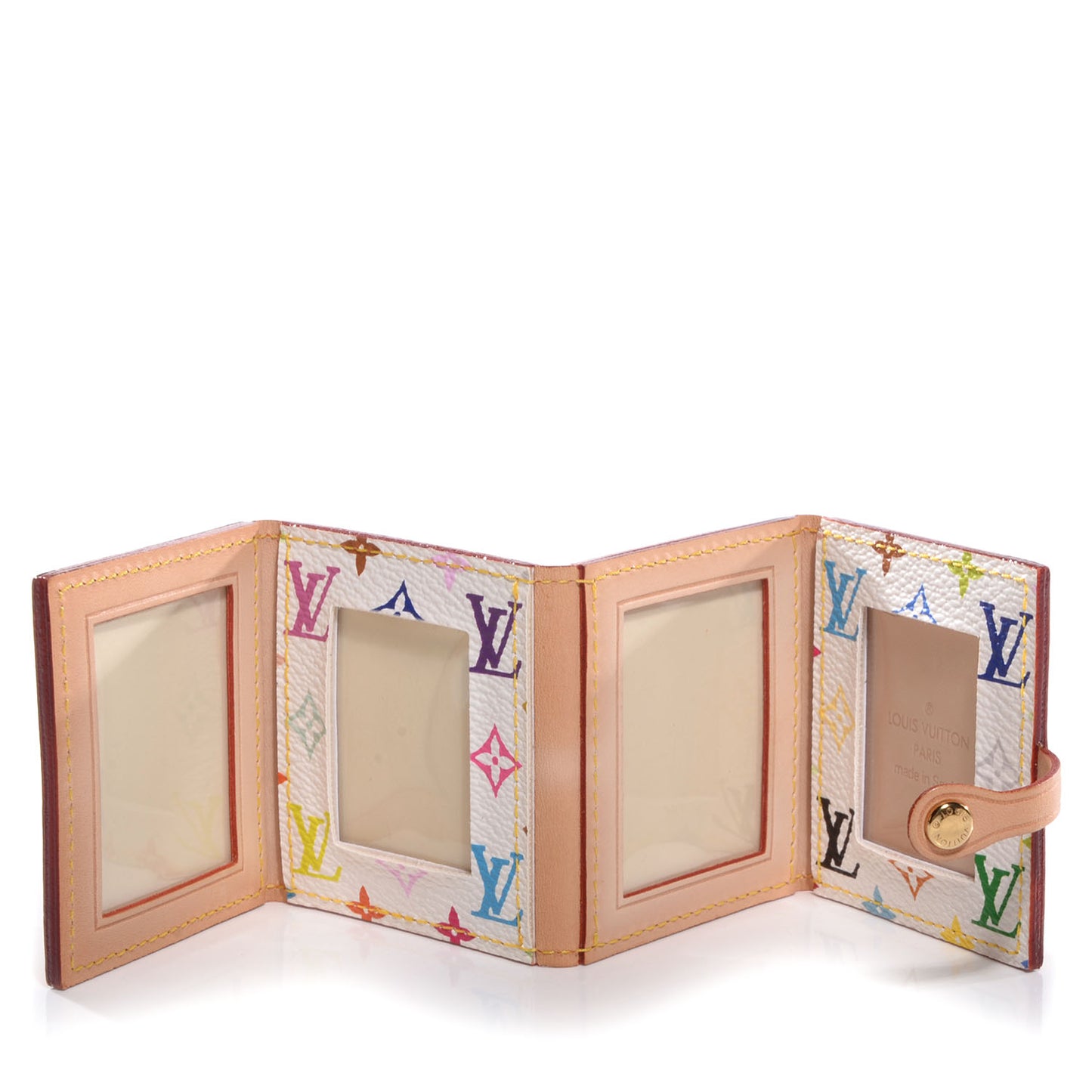 Monogram Multicolor 4 Photo Frame Wallet White