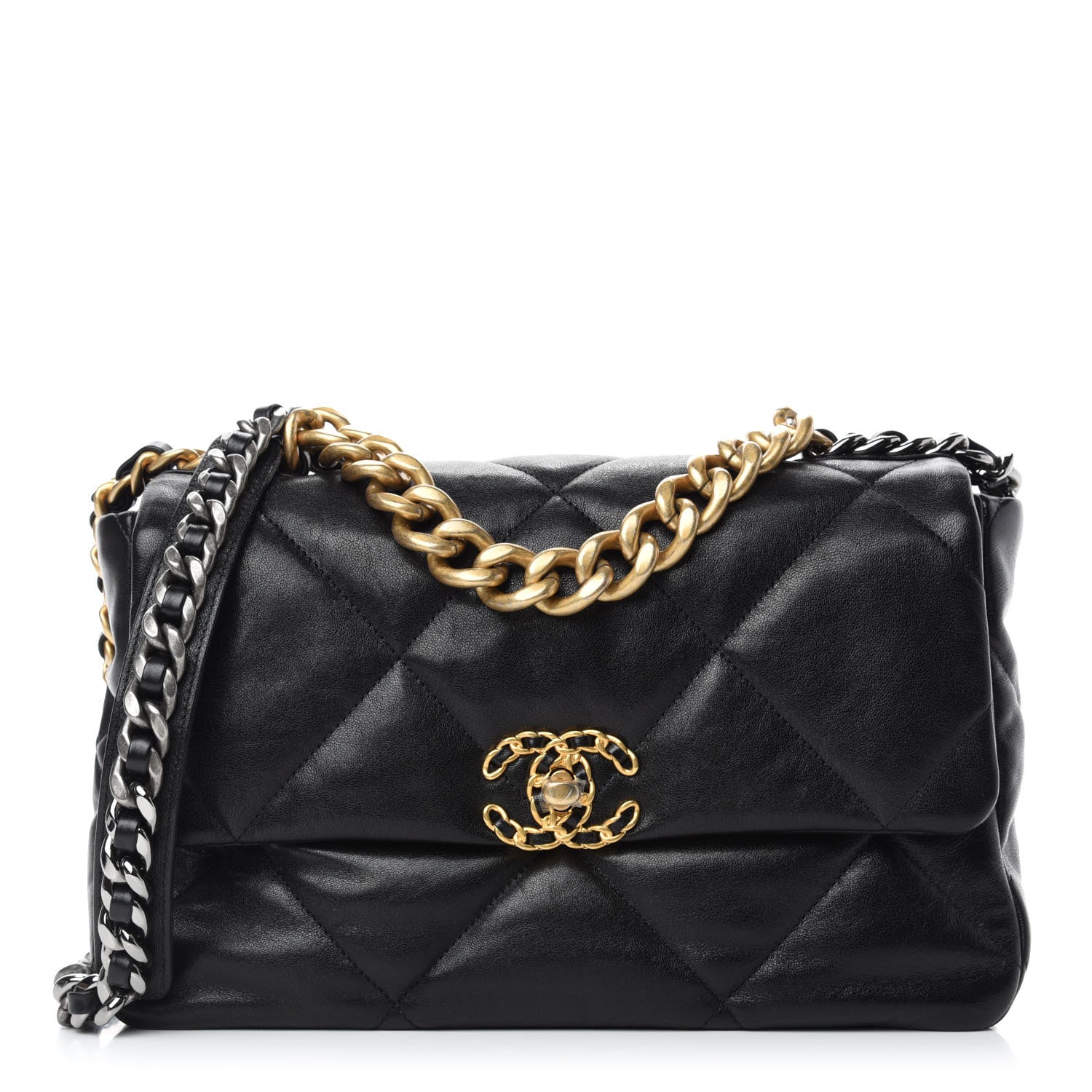 Chanel Lambskin Quilted Large Chanel 19 Flap Black 1 of 11