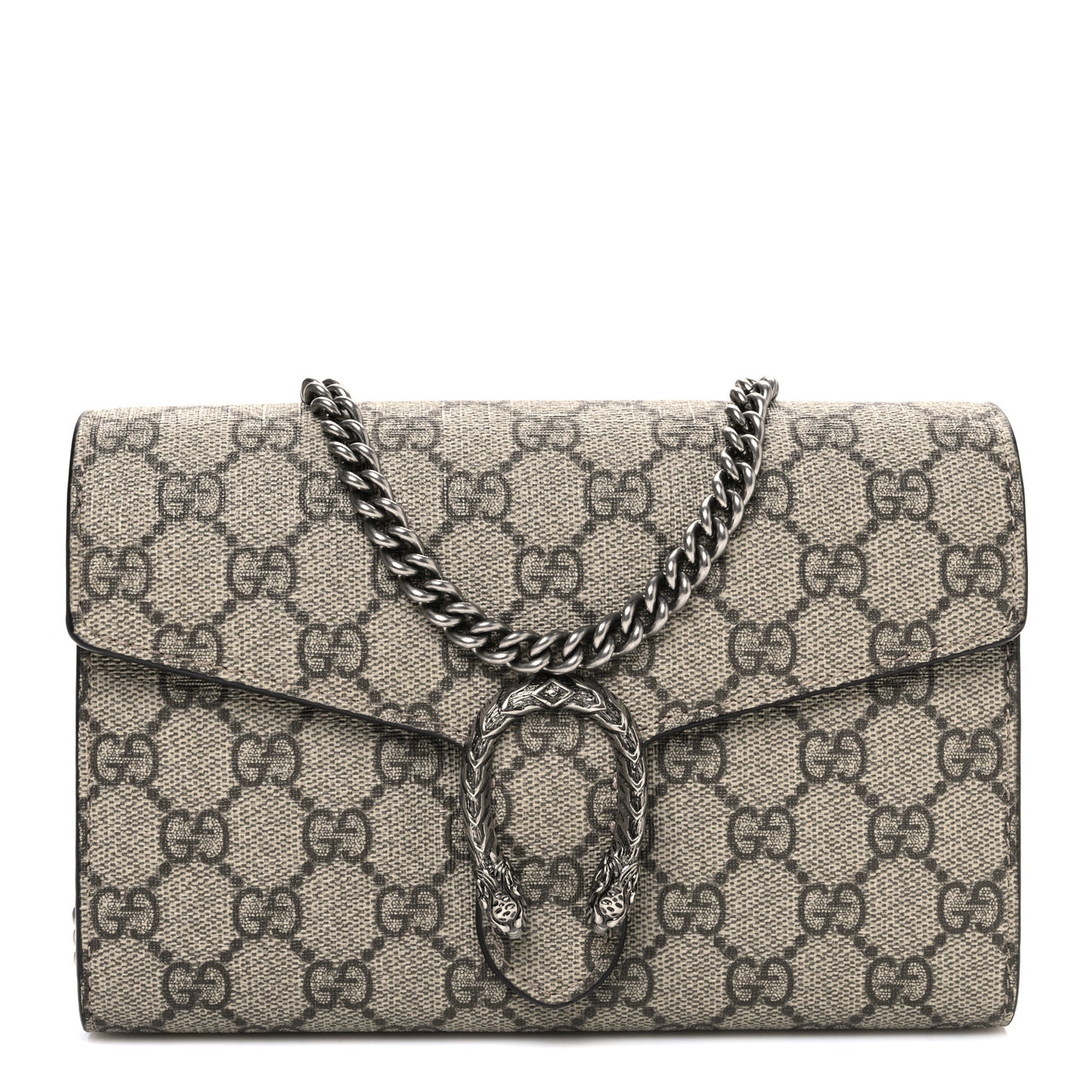 GG Supreme Monogram Mini Dionysus Chain Wallet Beige Taupe